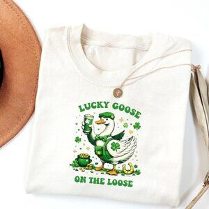 Comfort Colors Lucky Goose On The Loose Shirt, St Patrick's Day T-shirt
